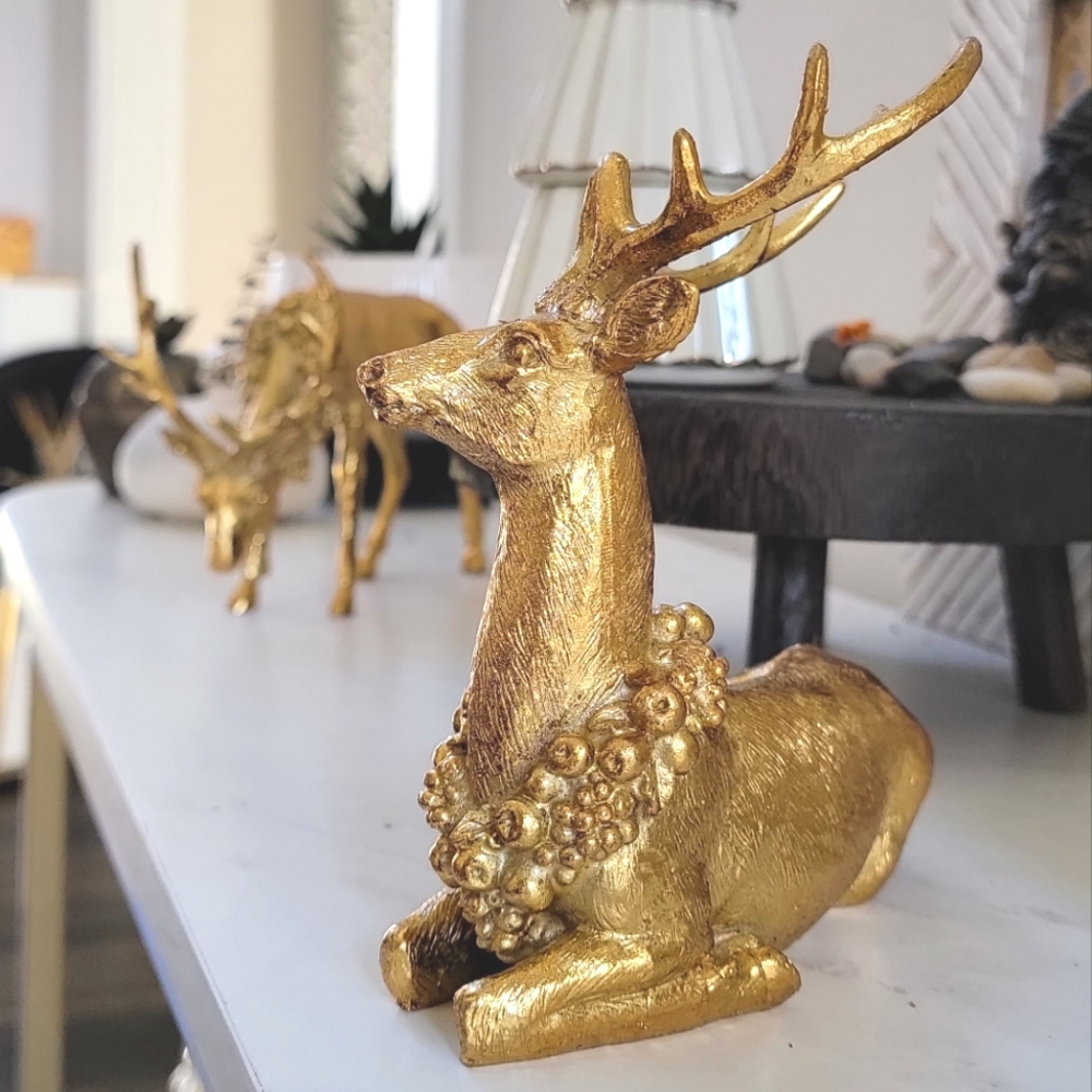 Christmas Brass/Gold Reindeer